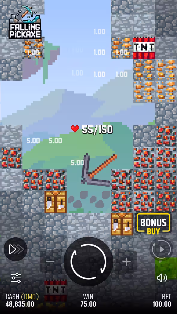 Falling Pickaxe mobile gameplay screenshot upgraded pickaxe